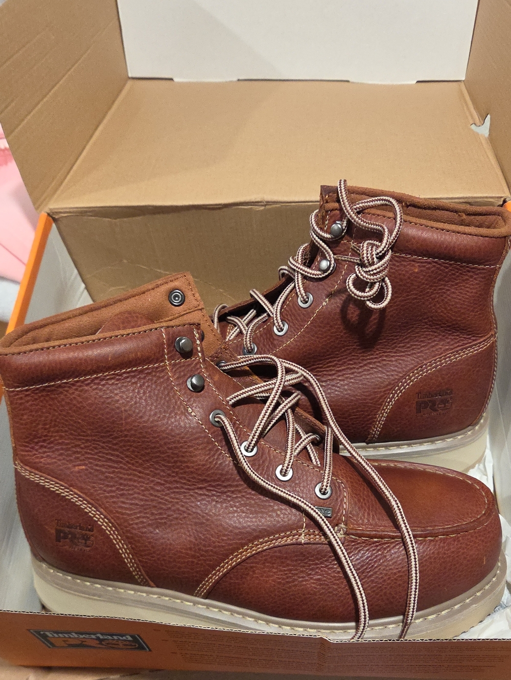 Timberland PRO Men's Chestnut Brown Leather Work Boots